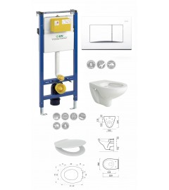 PACHET PROMOTIONAL: Rezervor, clapeta alba, vas si colac WC